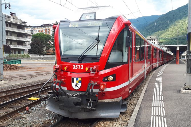 Bernina Red Train, Swiss Alps & St Moritz From Milan - Getting off at Tirano and how the evening return works