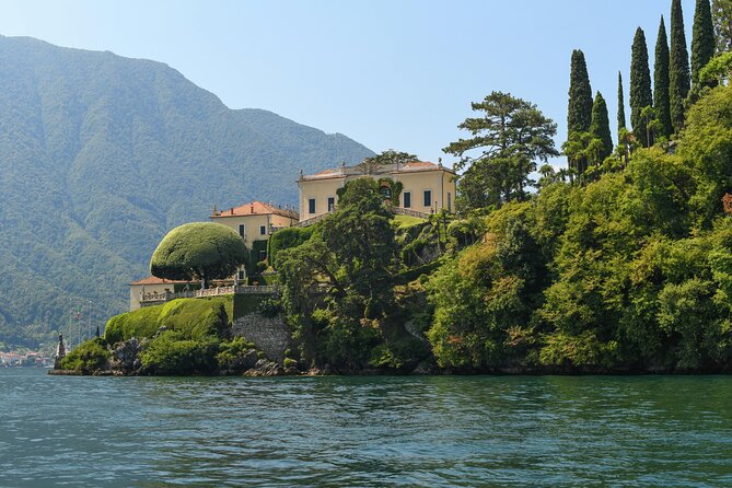 Boatparty Shared Tour on Lake Como–2 Hours of Villas, Wine & Swim - Villa del Balbianello: Film Fame Meets Real Lake View