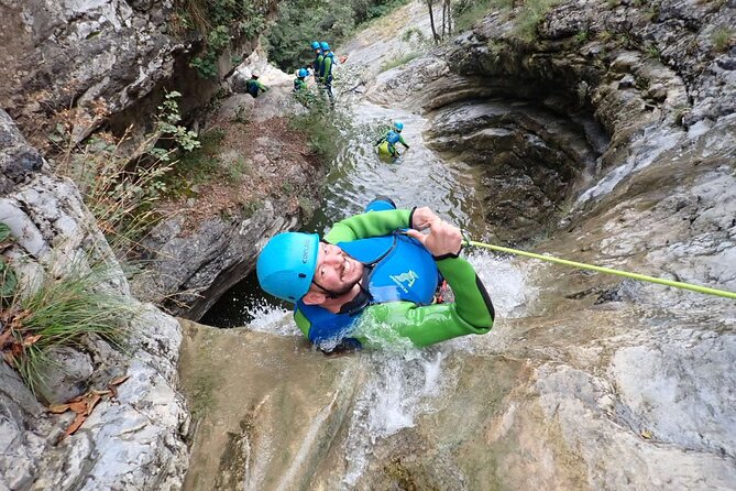 Canyoning "Vione" - advanced Canyoningtour also for sportive beginner - Rope and abseiling: active repelling is only on request