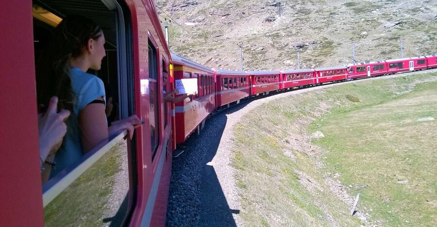From Milan: Bernina Train, Swiss Alps & St. Moritz Day Trip - The Bernina Red Train: your best photo plan starts with open windows