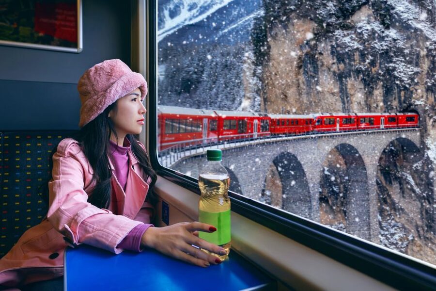 From Milan: St Moritz & Alps Day Trip with Bernina Red Train - Bernina Red Train: the part you remember on the plane home