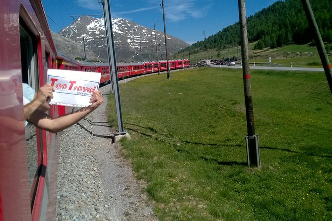 Private tour to Bernina train & Lake Como. Hotel pick-up - Riding the Bernina Red Train to Piz Bernina, the part you’ll remember